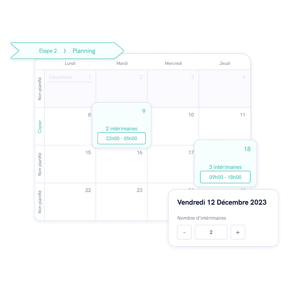 Illustration présentant la fonctionnalité “Planning”.